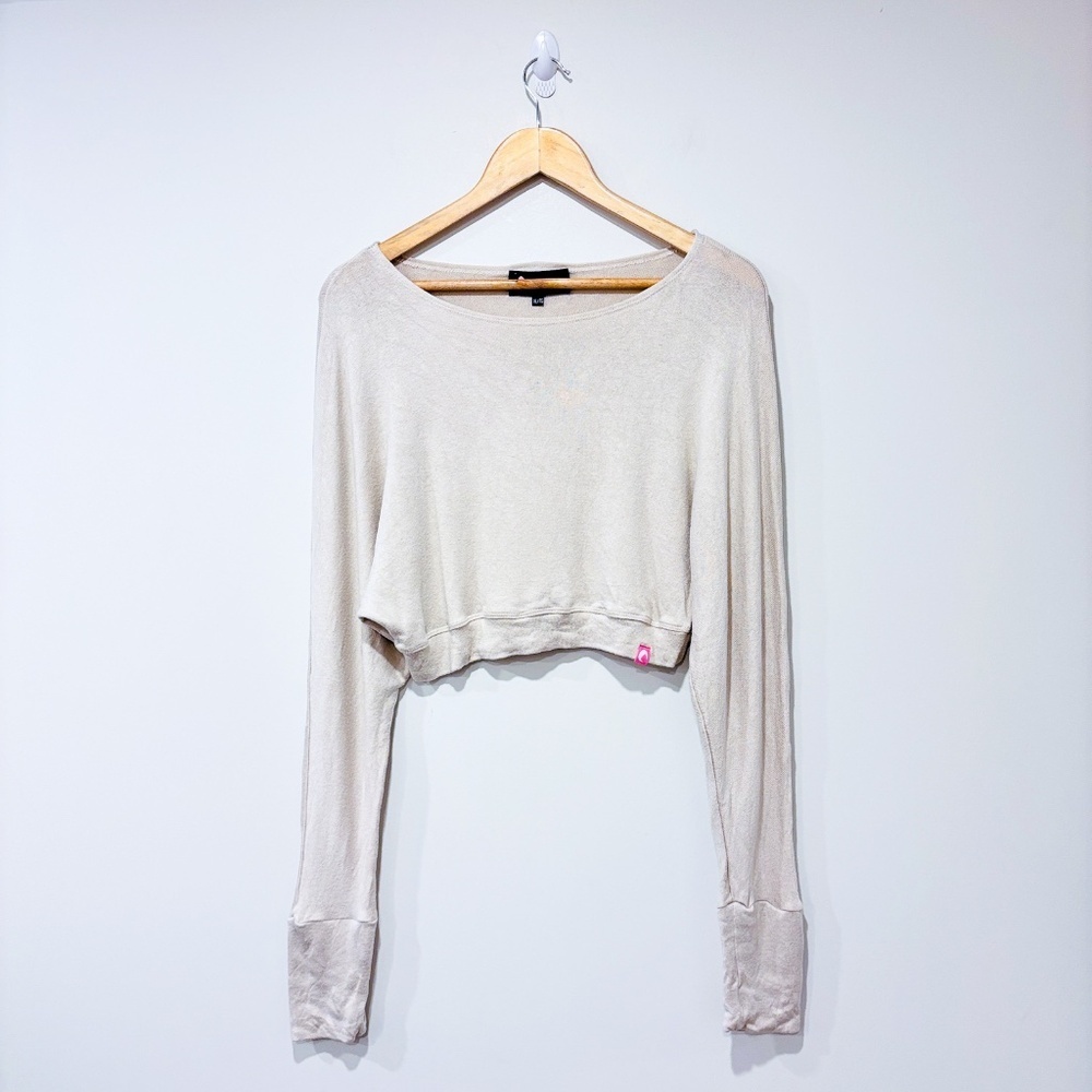 🌼NWOT🌼 LAIT DE POULE Beige cropped maternity‎ top | X-Large *